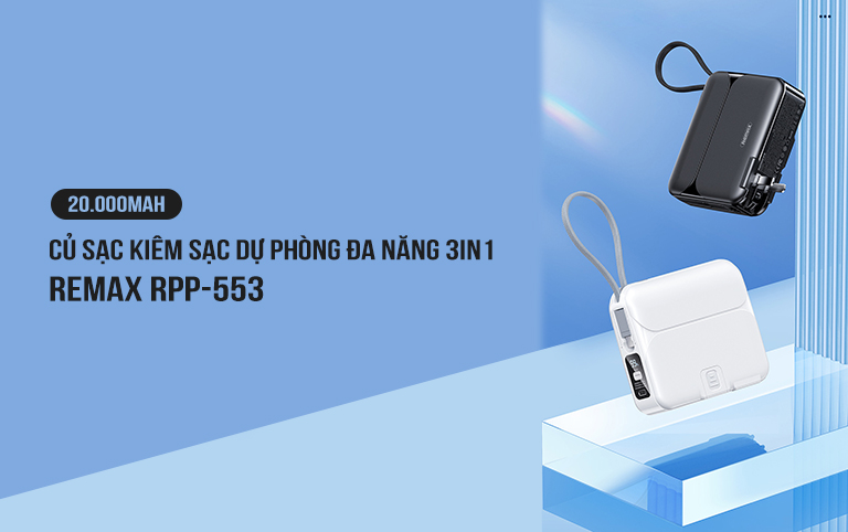 Sạc dự phòng Sạc Nhanh 27W REMAX RPP-553 20.000mah