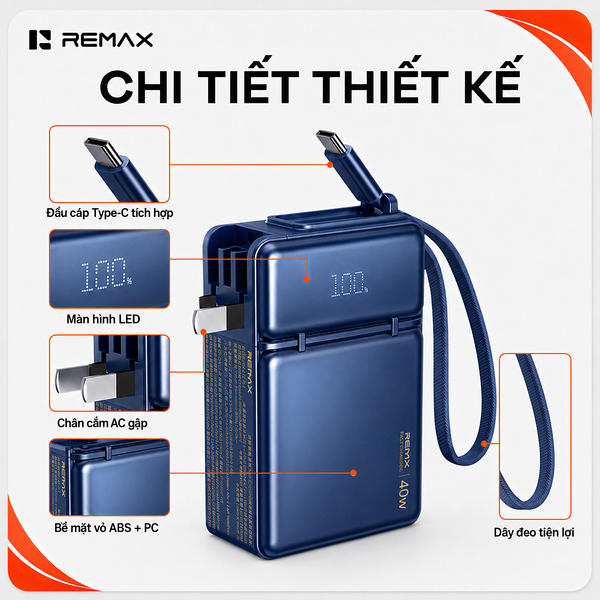 Sạc dự phòng Sạc Nhanh 40W Remax FP-17 10.000mAh