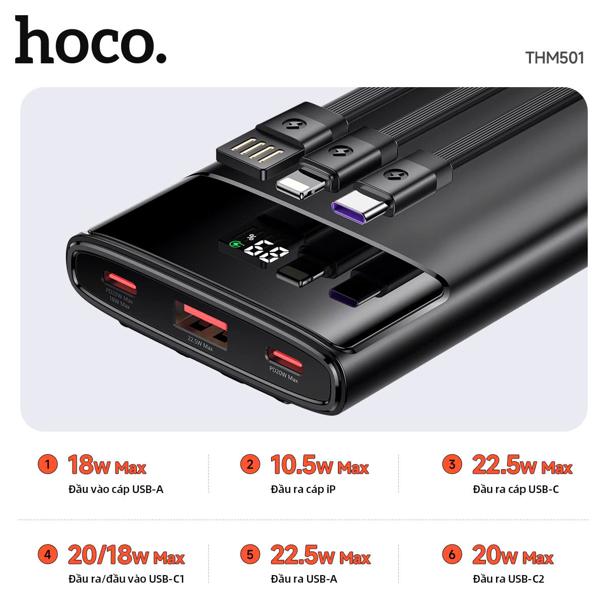 Sạc dự phòng Hoco THM501 10.000mah