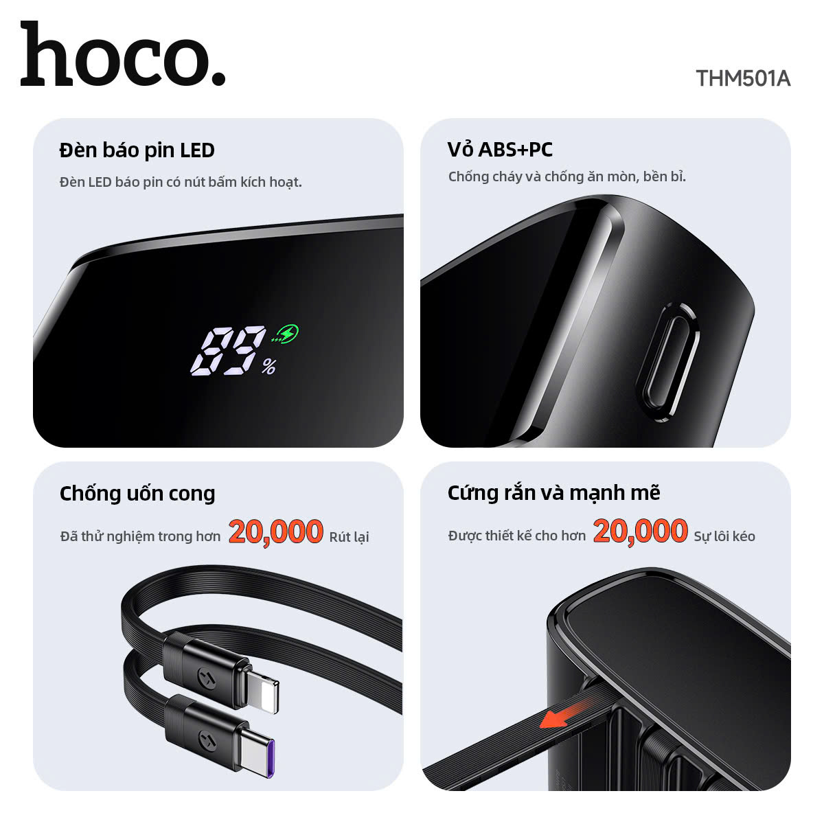 Sạc dự phòng Hoco THM501A 20.000mah