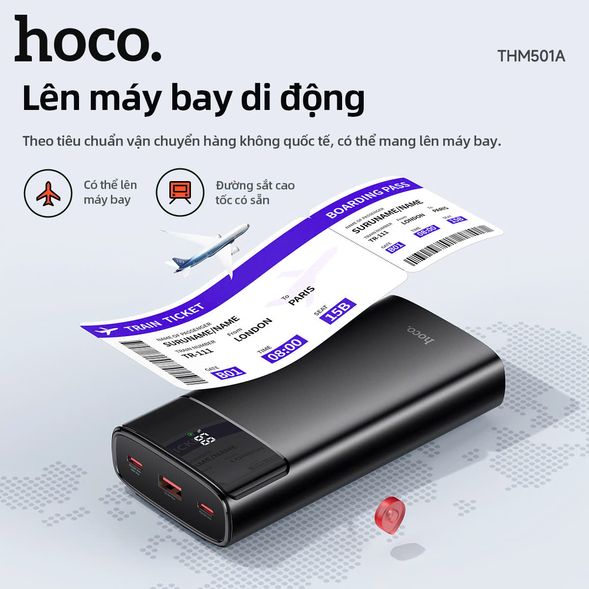 Sạc dự phòng Hoco THM501A 20.000mah