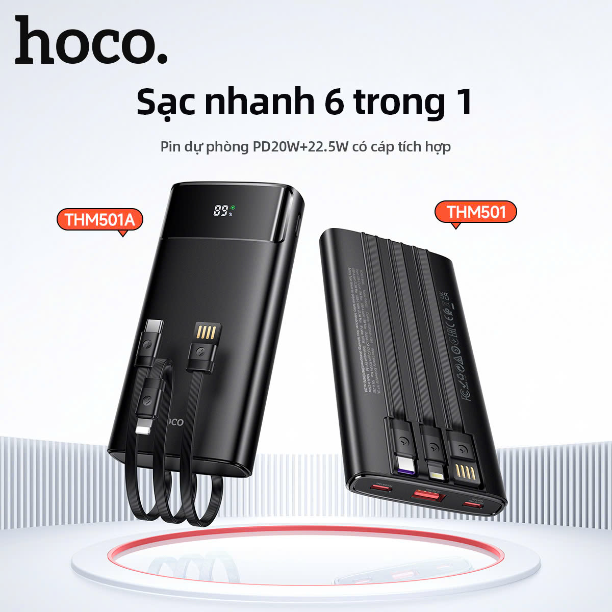 Sạc dự phòng Hoco THM501A 20.000mah