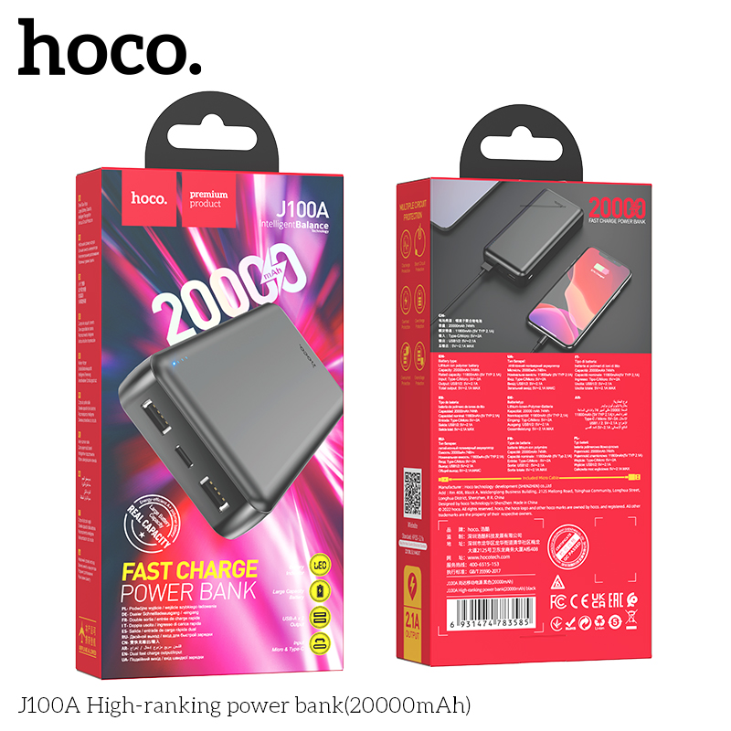 Sạc dự phòng Hoco J100A 20.000mah