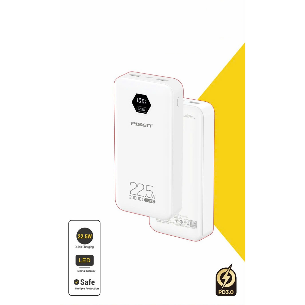 Sạc dự phòng Pisen TP-D184 Power Cube 22.5W 20000mAh