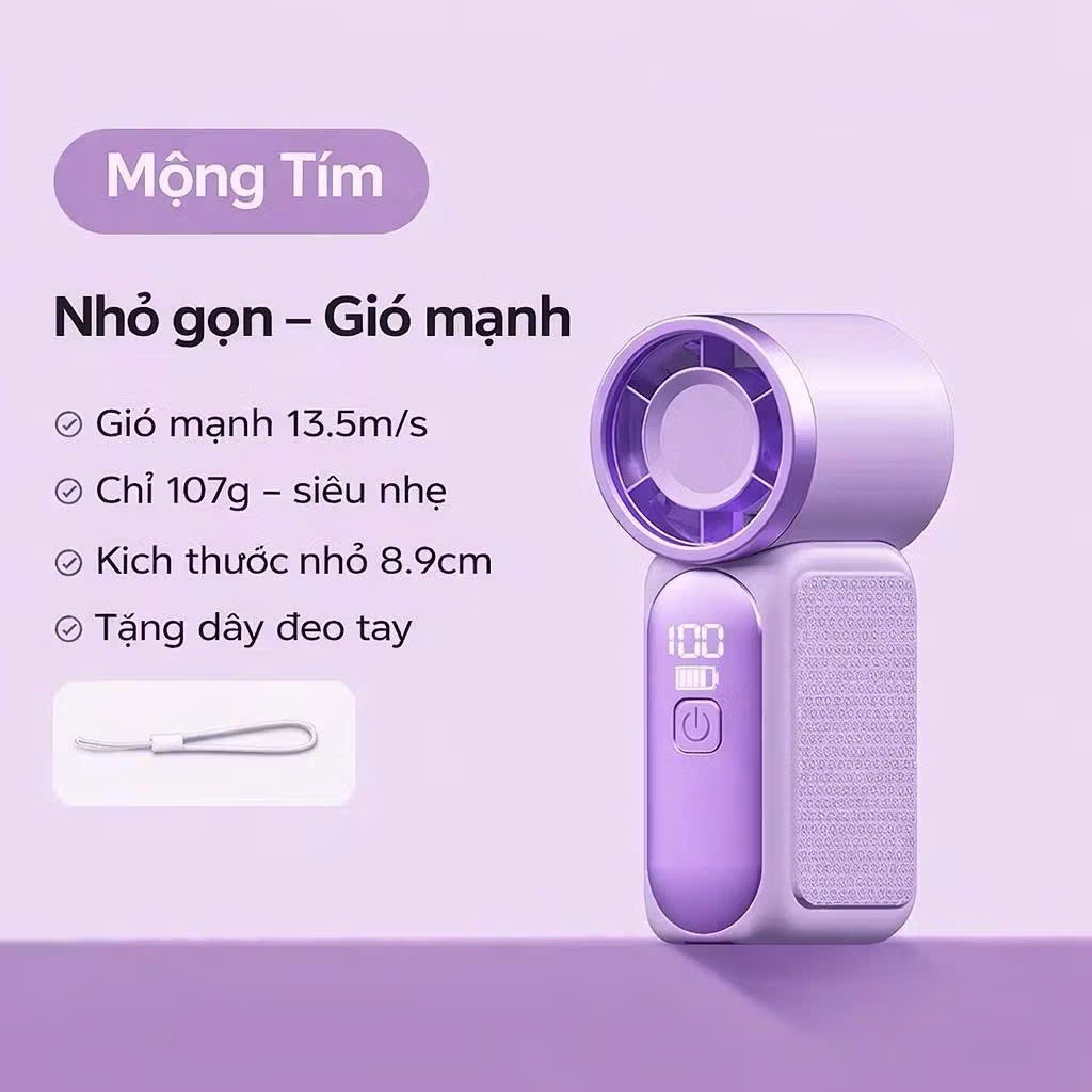 Quạt Cầm Tay Mini Tích Điện Son Môi Led Hiển Thị X688