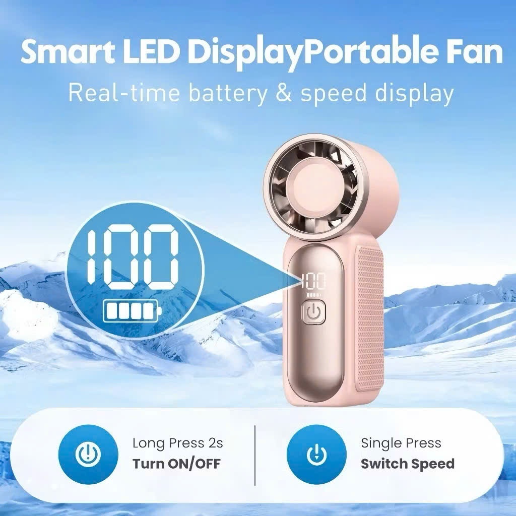 Quạt Cầm Tay Mini Tích Điện Son Môi Led Hiển Thị X688