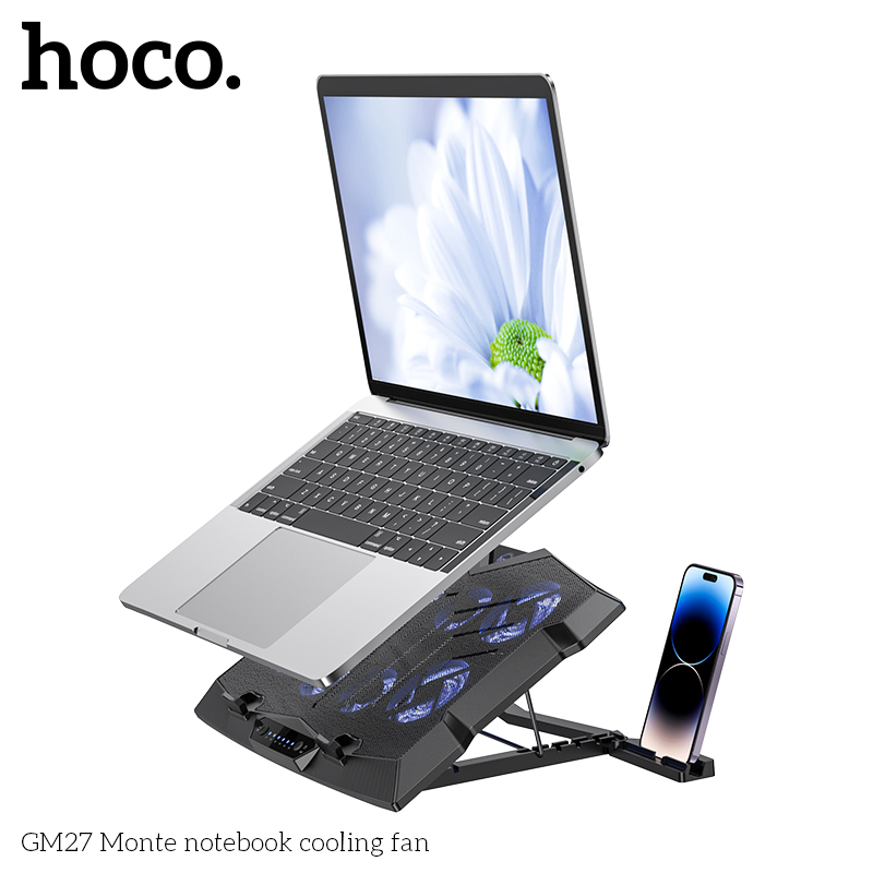 Quạt làm mát máy tính Hoco GM27 có giá đỡ điện thoại