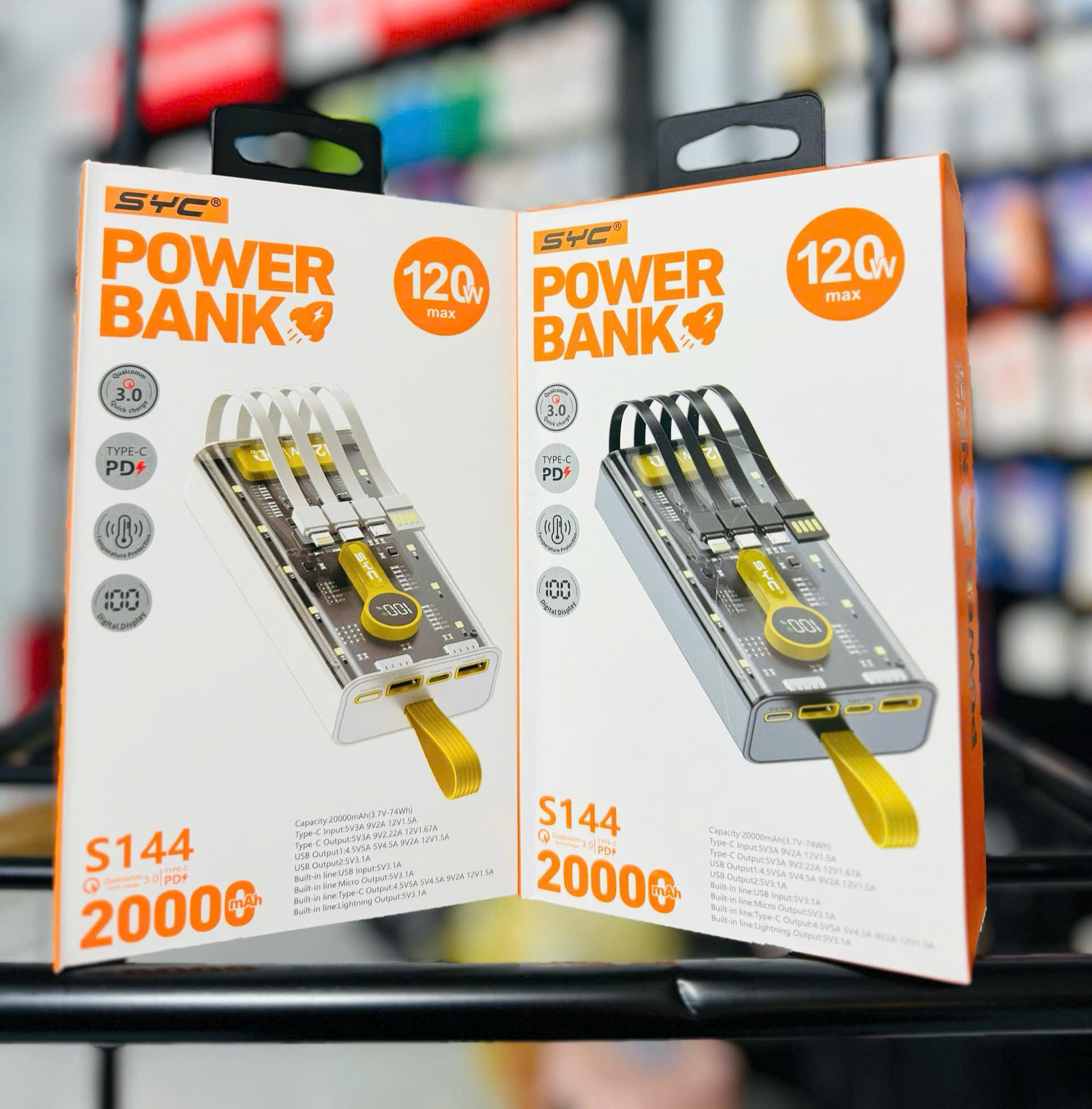 Sạc dự phòng SYC S143/S144 trong suốt 120w