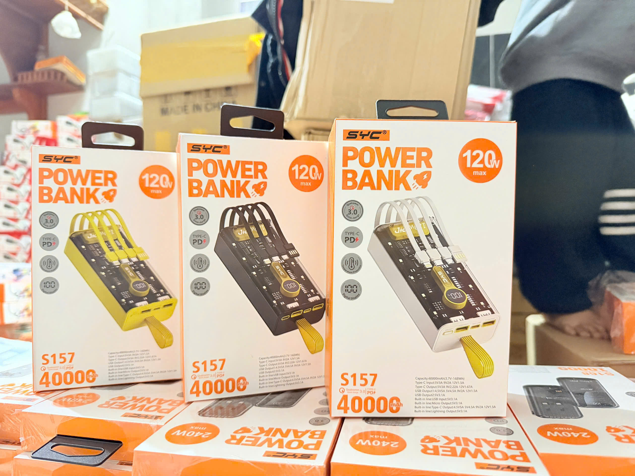 Sạc dự phòng SYC S157 40000mah 120w trong suốt