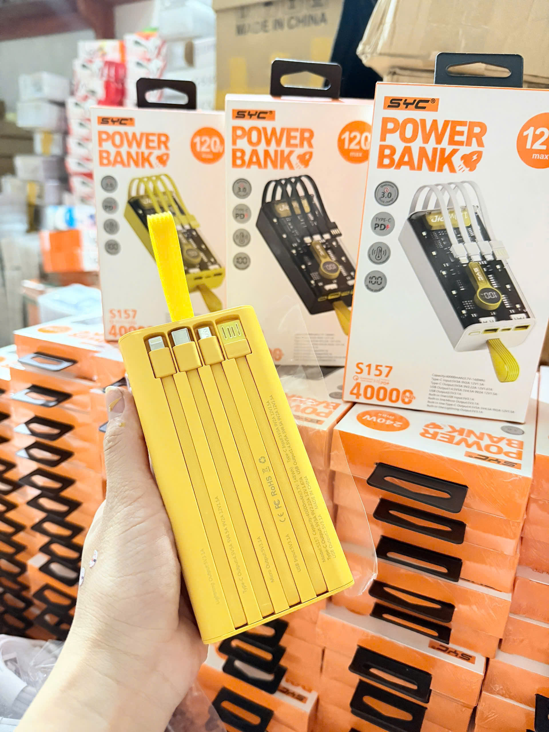 Sạc dự phòng SYC S157 40000mah 120w trong suốt