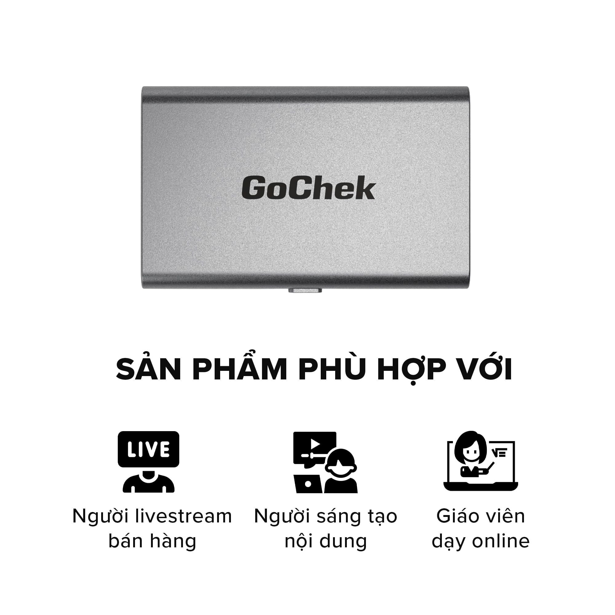 Micro thu âm Gocheck Ultra S24 - S2401, 2 đầu typeC + lighting, 1 Micro Không hộp sạc