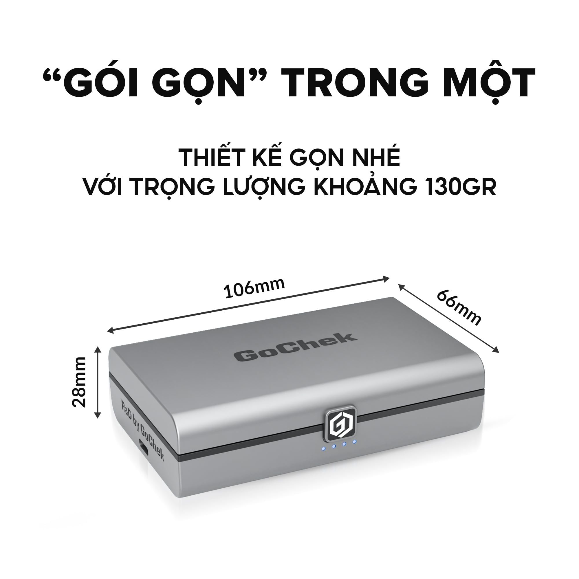 Micro thu âm Gocheck Ultra S24 - S2403, 2 đầu typeC + lighting, 2 Micro + Hộp sạc