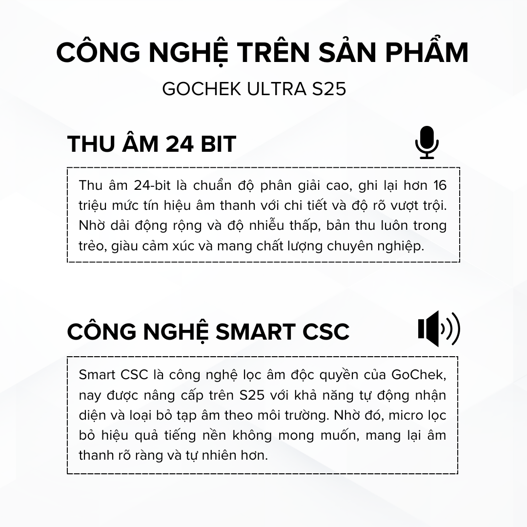 Micro thu âm Gocheck Ultra S25 - S2503, 2 đầu typeC + lighting, 2 Micro + Hộp sạc