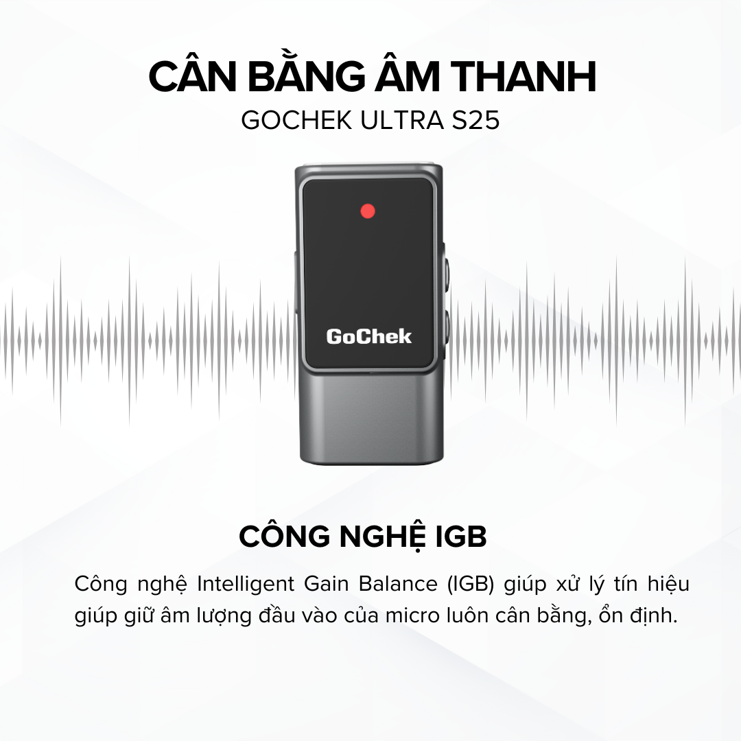 Micro thu âm Gocheck Ultra S25 - S2501, 2 đầu typeC + lighting, 1 micro