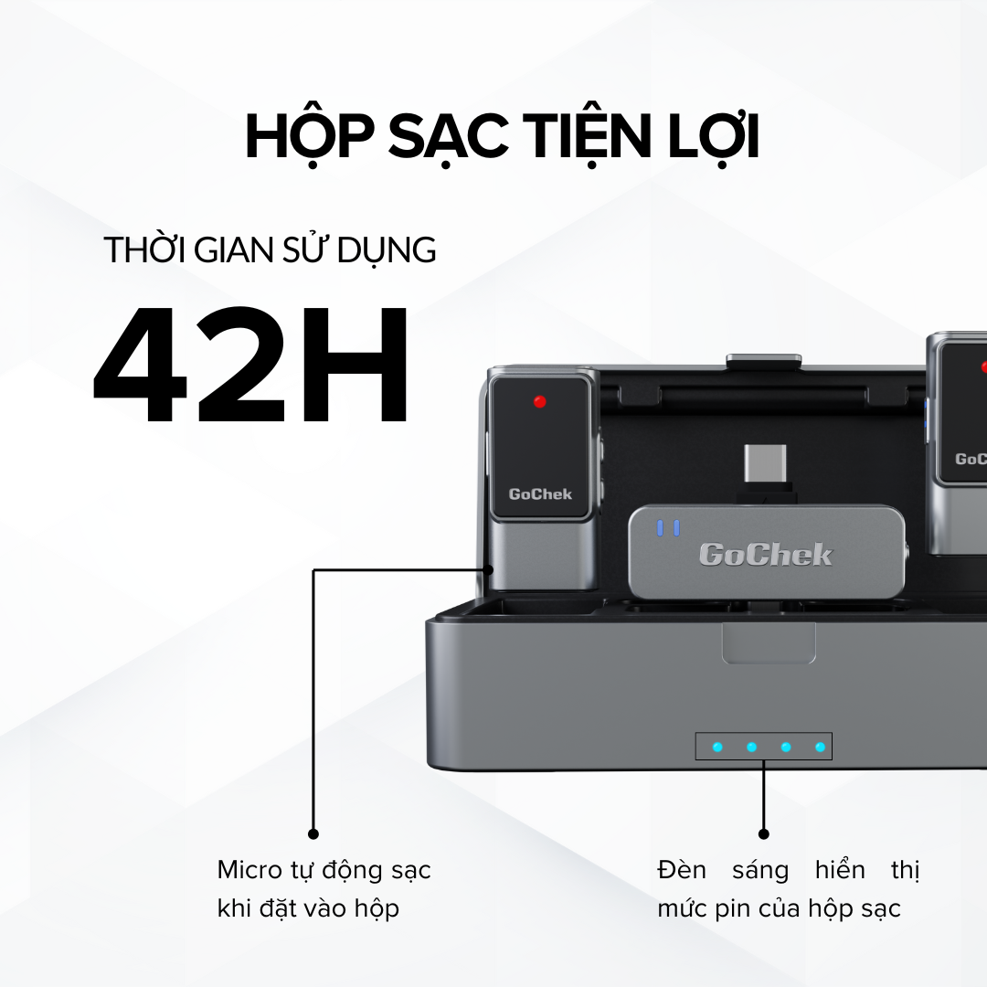 Micro thu âm Gocheck Ultra S25 - S2501, 2 đầu typeC + lighting, 1 micro