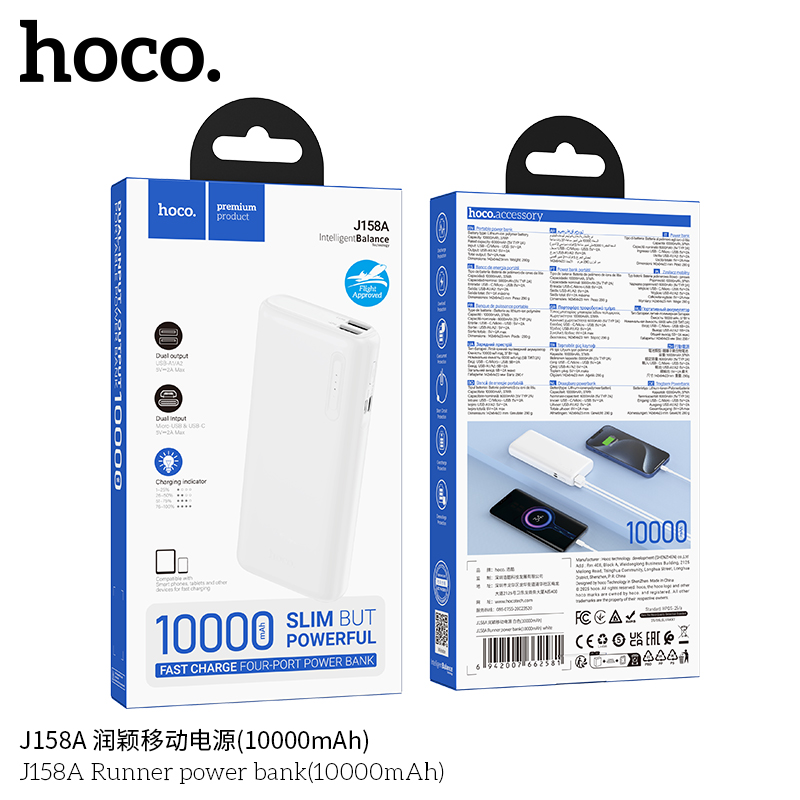 Sạc dự phòng Hoco J158A 10.000mah Led