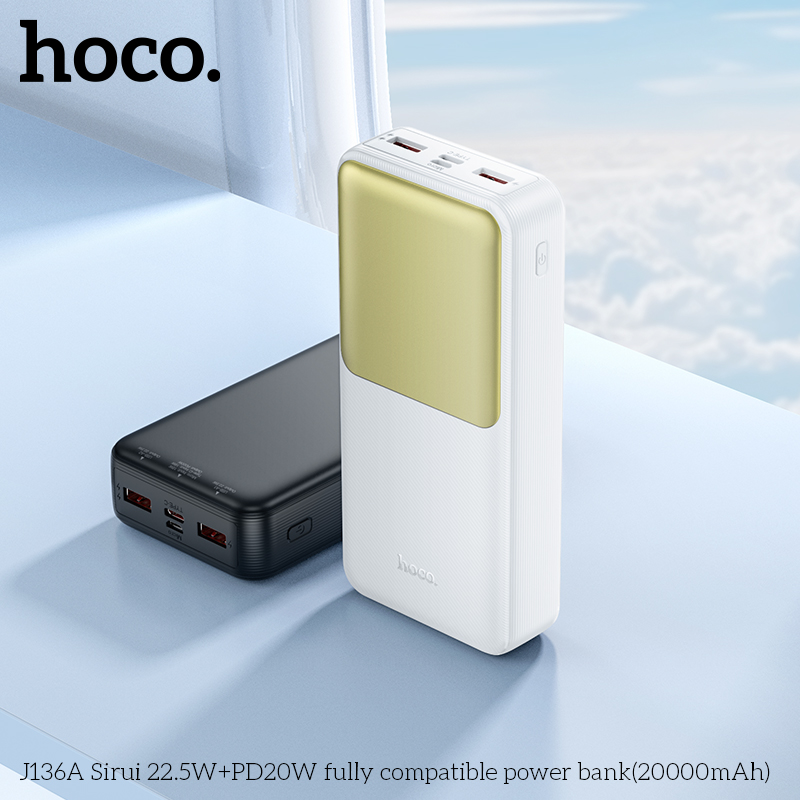 Sạc dự phòng Hoco J136A 20.000mah sạc nhanh 22,5w+ps20w màu inbox