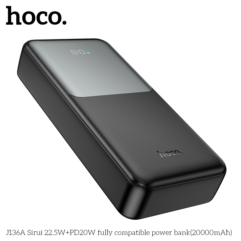 Sạc dự phòng Hoco J136A 20.000mah sạc nhanh 22,5w+ps20w màu inbox