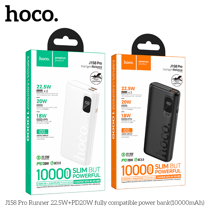 Sạc dự phòng Hoco J158 Pro 10.000mah Led 22,5w+PD20w - Hãng