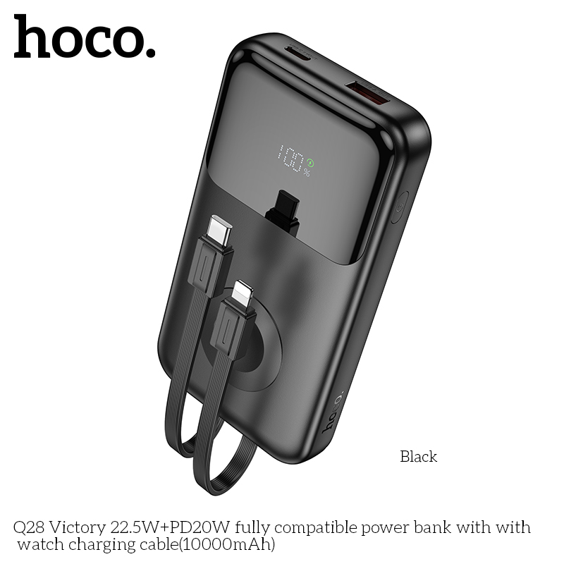 Sạc dự phòng Hoco Q28 10.000 có sạc không dây đồng hồ