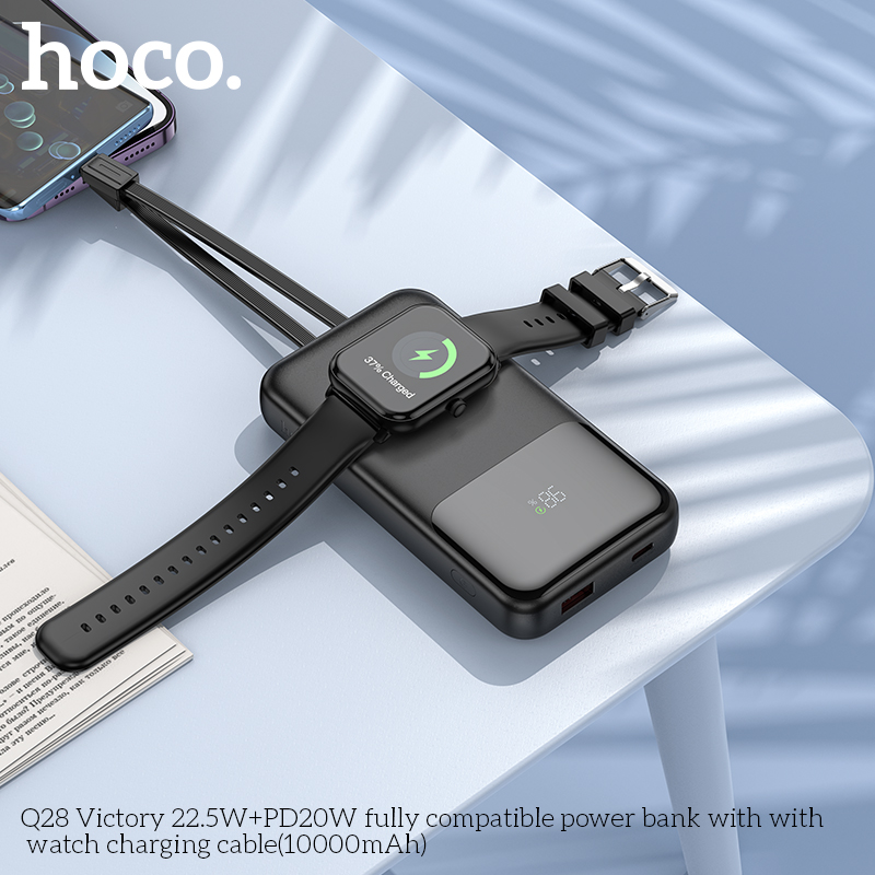 Sạc dự phòng Hoco Q28 10.000 có sạc không dây đồng hồ