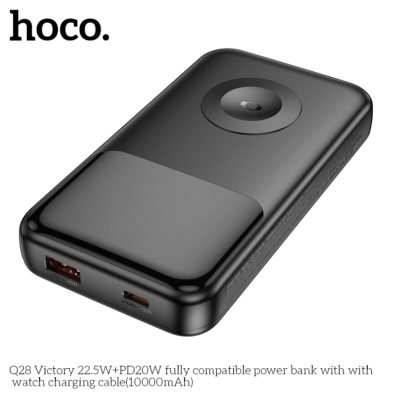 Sạc dự phòng Hoco Q28 10.000 có sạc không dây đồng hồ