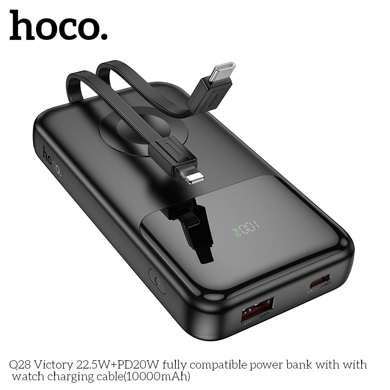 Sạc dự phòng Hoco Q28 10.000 có sạc không dây đồng hồ