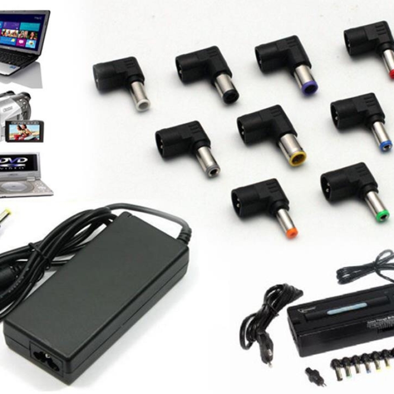 Sạc nguồn laptop,  thiết bị đa năng 8 đầu tròn 96W