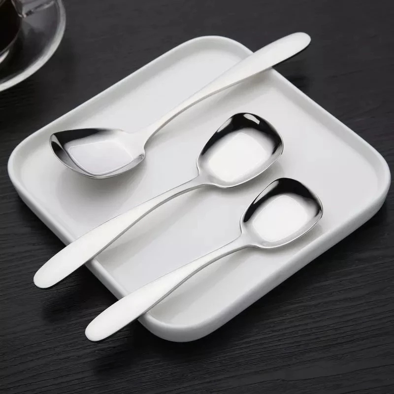Muỗng ăn Cơm Từ Thép Không Gỉ Vuông 4.4x17cm