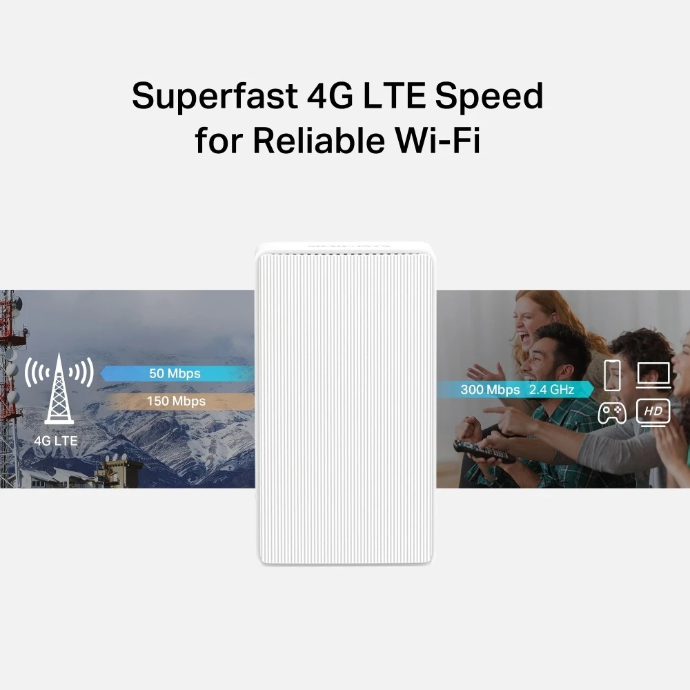 Cục modem Phát Wifi từ sim 4G LTE Mercusys MB112-4G Chính hãng (32 user) FV