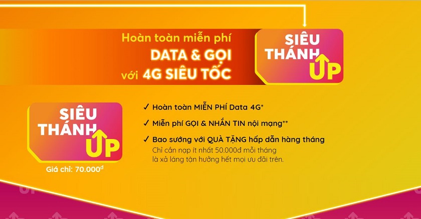 Sim Vietnam Mobile Siêu Thánh Sim Up Data 5GB/ngày
