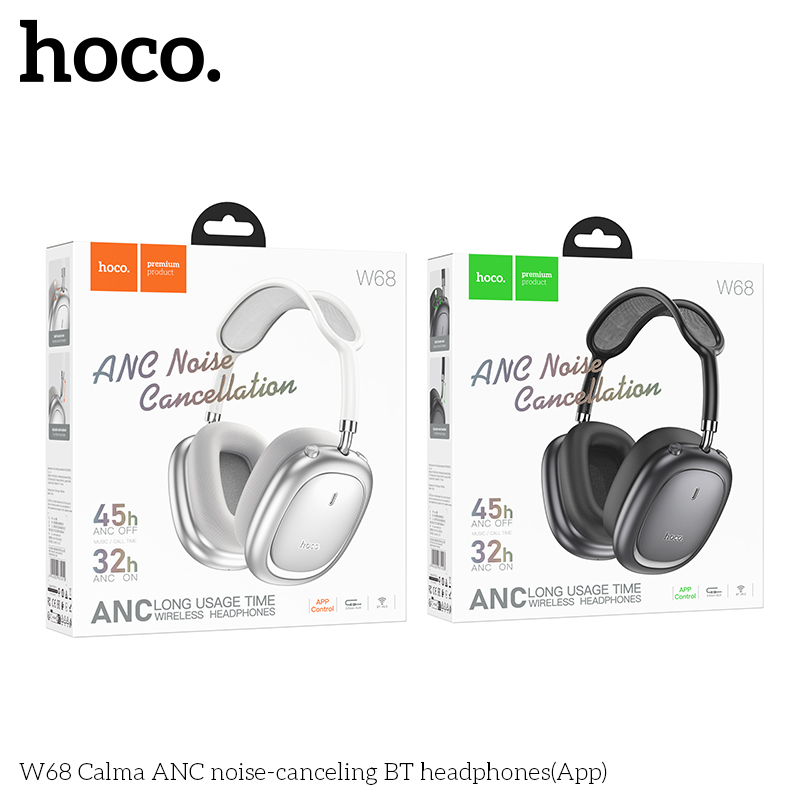 Tai nghe chụp tai bluetooth Hoco W68 ANC (APP)