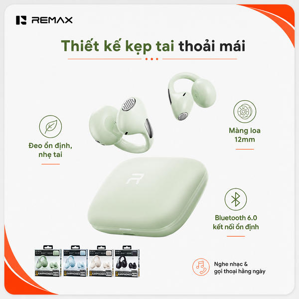 Tai Nghe Bluetooth Remax OWS-26.  đen