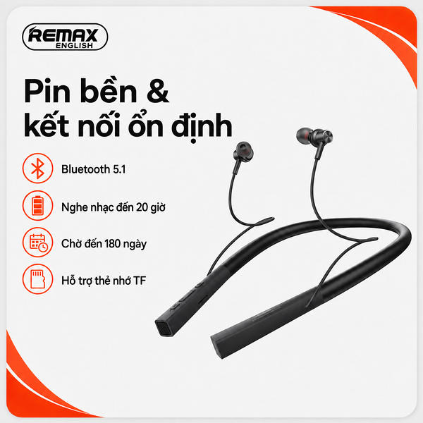 Tai Nghe thể thao Bluetooth Vòng Cổ Remax RB-S1.