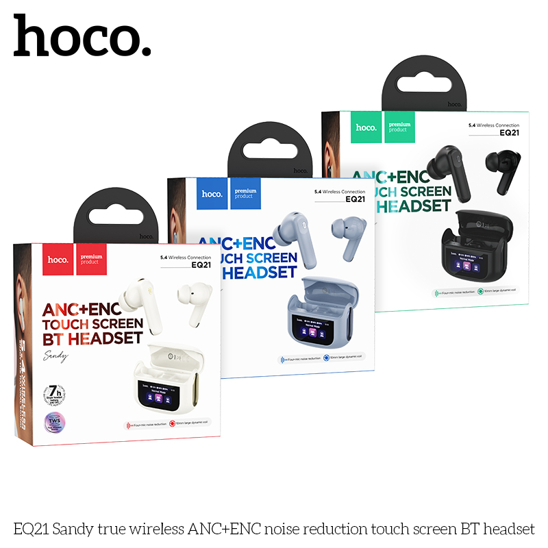 Tai nghe Bluetooth Hoco EQ21 ANC+ENC màn cảm ứng