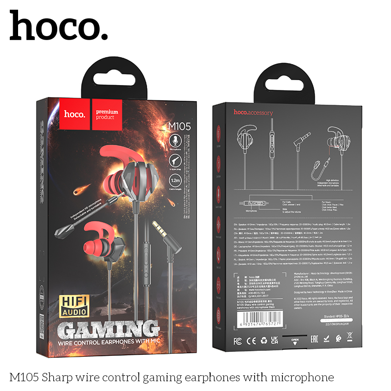 Tai nghe dây Đầu tròn gaming Hoco M105