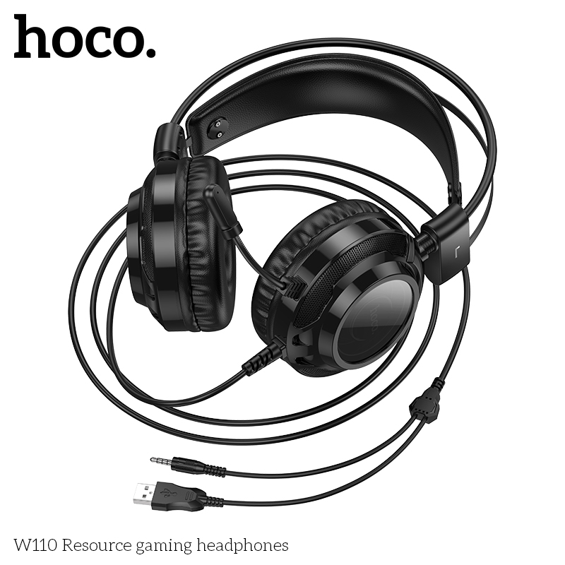 Tai nghe chụp tai game Hoco W110 có đầu chuyển cắm máy tính bàn