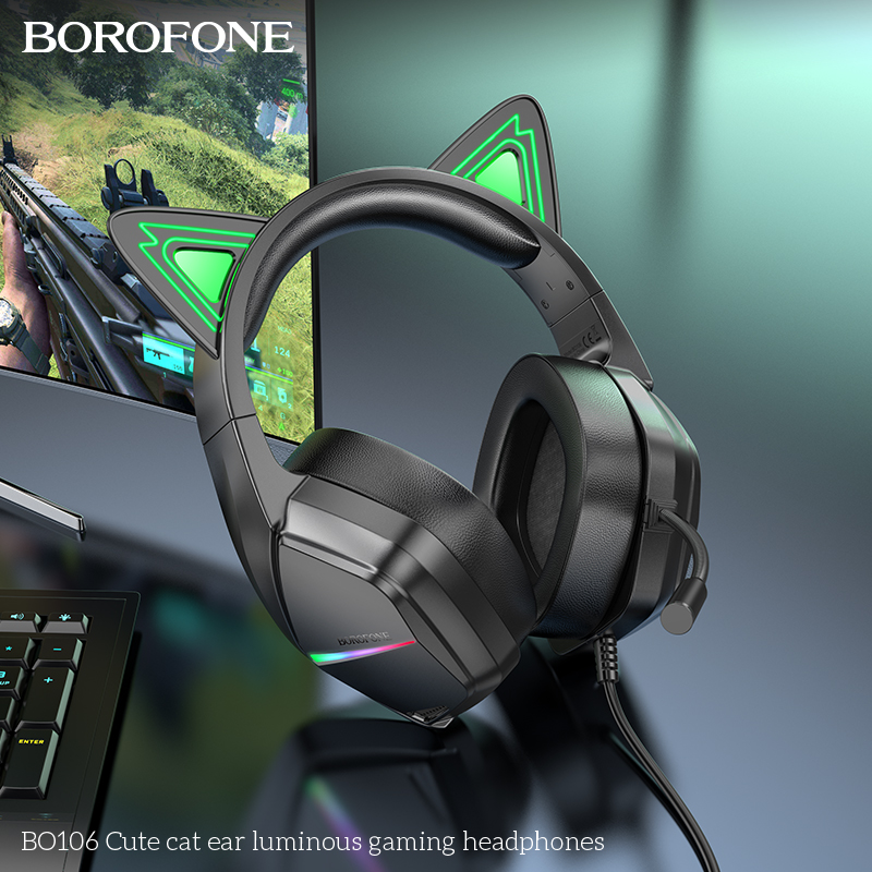 Tai nghe chụp Borofone BO106 mèo gaming