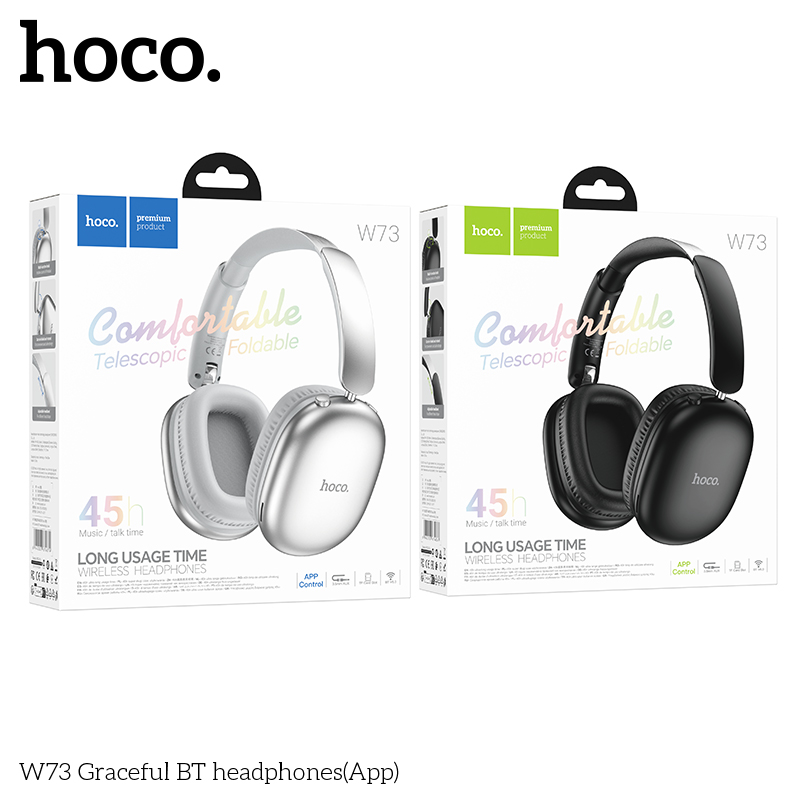 Tai nghe chụp tai BLuetooth Hoco W73 (app) 45H