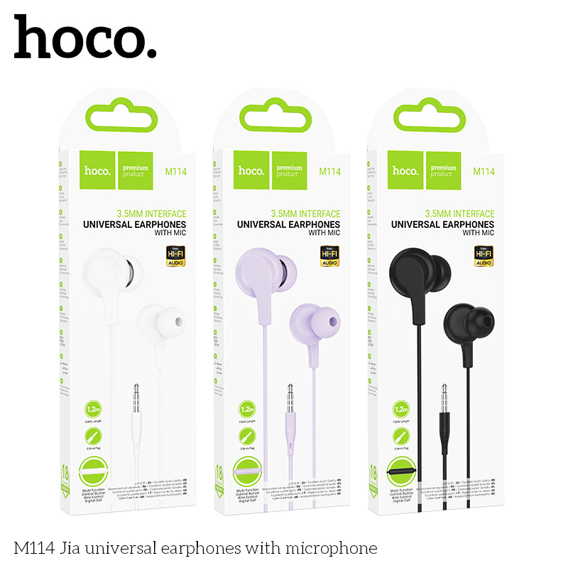 Tai nghe dây đầu tròn Hoco M114 3.5