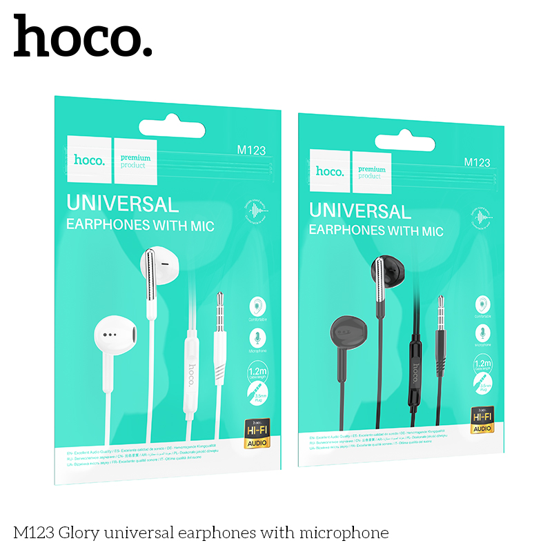 Tai nghe dây Đầu tròn Hoco M123