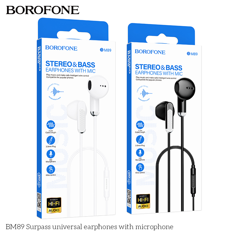 Tai nghe dây đầu tròn Borofone BM89