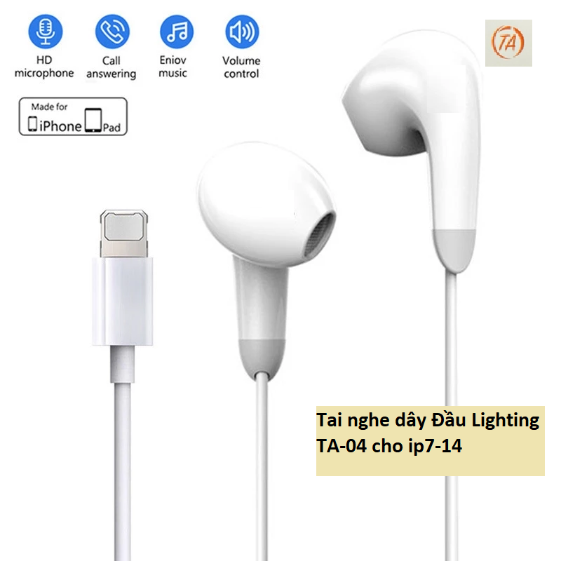 Tai nghe dây Đầu Lighting TA-04 cho ip7-14 120k