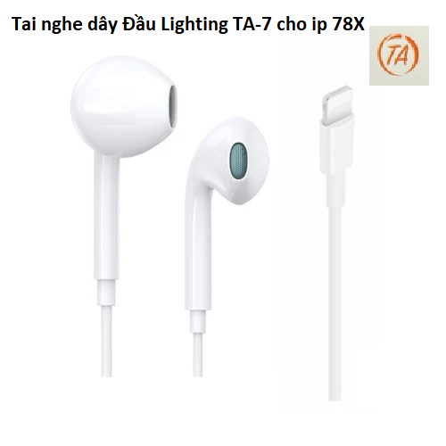 Tai nghe dây Đầu Lighting TA-7 cho ip7/8/X 70k - Đầu Lighting