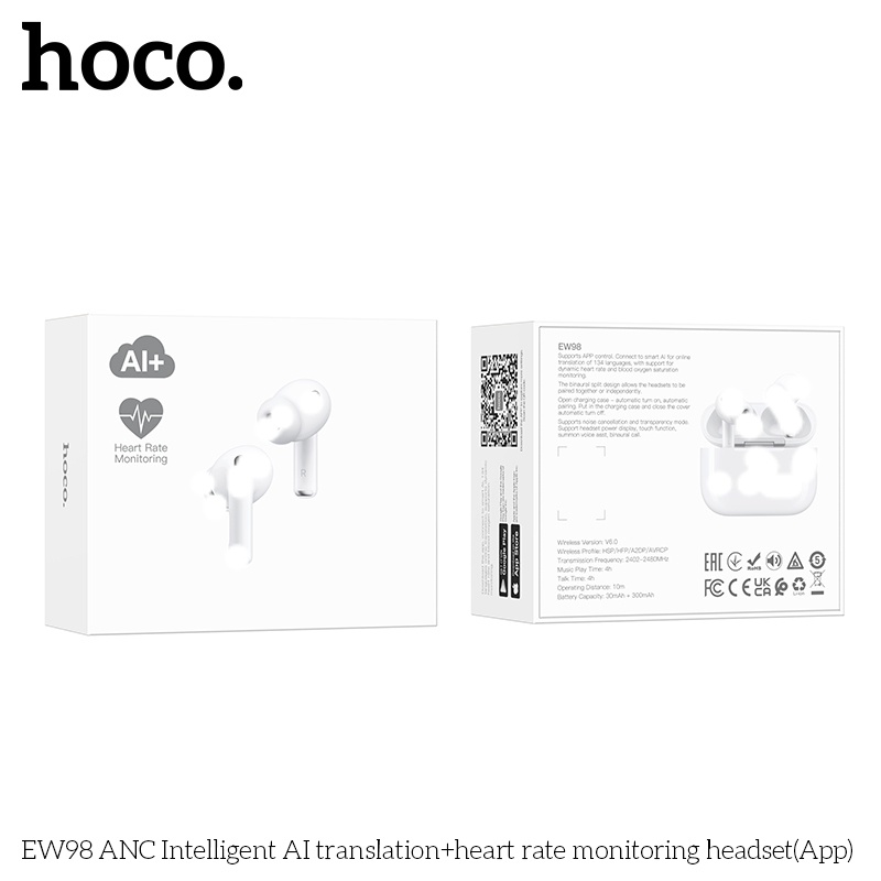 Tai nghe bluetooth Hoco EW98 dịch thông minh và theo dõi nhịp tim