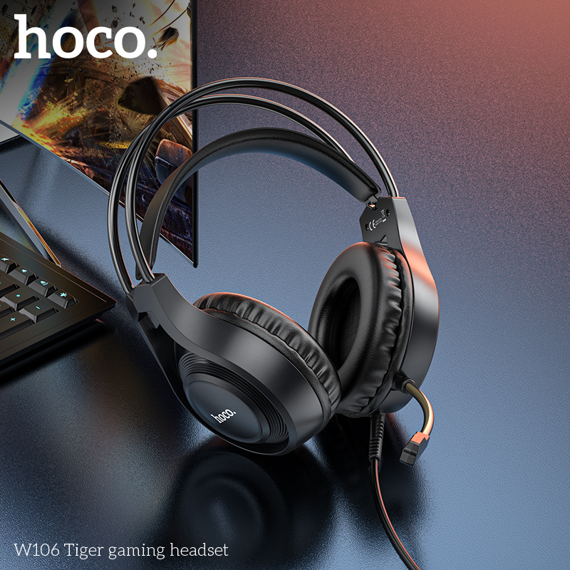 Tai nghe chụp tai bluetooth Hoco W106 gaming có đầu chuyển cắm máy tính bàn