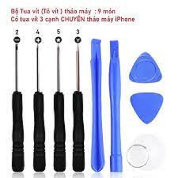 Bộ tua vít 9 chi tiết mở điện thoại iphone, samsung, android vít, nạy, hít