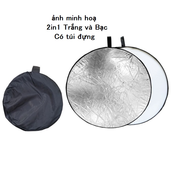 Tấm/ Miếng Hắt Sáng 2in1 Tròn Chụp Ảnh Chuyên 60cm
