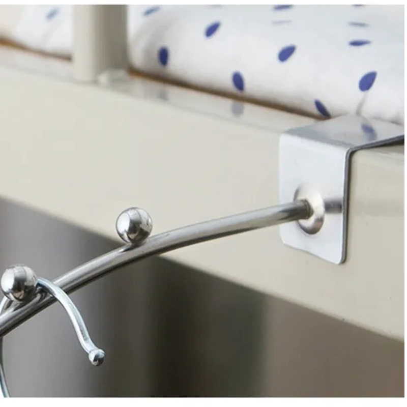 Thanh/ Móc treo quần áo thiết kế gắn tủ inox 7 bi