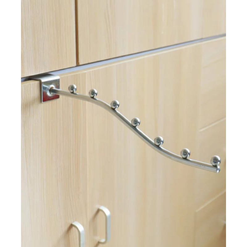 Thanh/ Móc treo quần áo thiết kế gắn tủ inox 7 bi